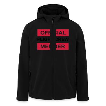 official - Men’s Recycled Softshell Jacket by Stanley/Stella - black - Front - AI Model Male 185 light (185cm)
