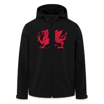 dragon rouge galois pays de Galles - Veste softshell homme en polyester recyclé Stanley/Stella - noir - Devant - AI Model Male 185 light (185cm)