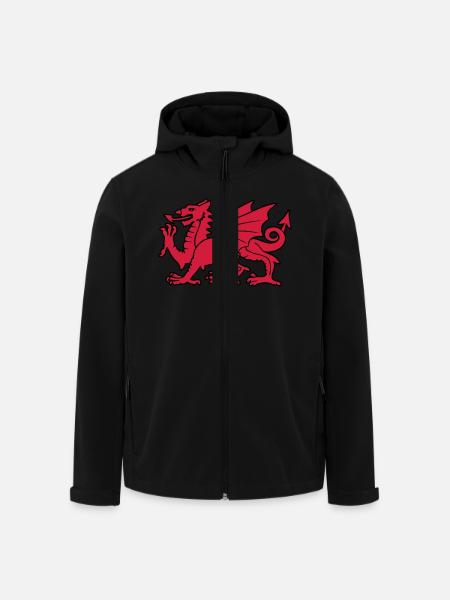 welsh red dragon wales cymru - Men’s Recycled Softshell Jacket by Stanley/Stella - black