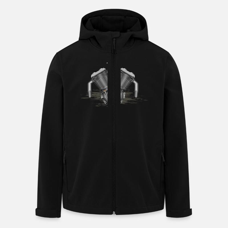 V 2 Motorradmotor - Recycelte Männer Softshell-Jacke von Stanley/Stella - Schwarz