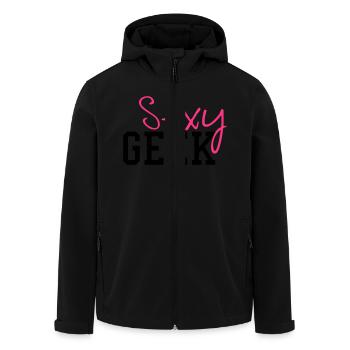 Sexy Geek - Men’s Recycled Softshell Jacket by Stanley/Stella - black - Front - AI Model Male 185 light (185cm)