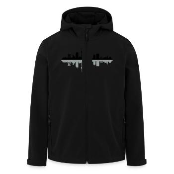 Skyline Essen - Recycelte Männer Softshell-Jacke von Stanley/Stella - Schwarz - Vorne - AI Model Male 185 light (185cm)