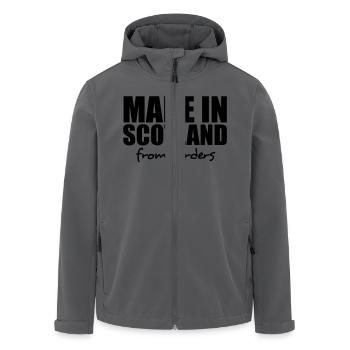 made in scotland from girders - Men’s Recycled Softshell Jacket by Stanley/Stella - black - Front - AI Model Male 185 light (185cm)
