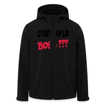 C'est qui le boss ? - Recycelte Männer Softshell-Jacke von Stanley/Stella - Schwarz - Vorne - AI Model Male 185 light (185cm)