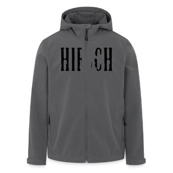 Hirsch / Deer (1c) - Men’s Recycled Softshell Jacket by Stanley/Stella - black - Front - AI Model Male 185 light (185cm)