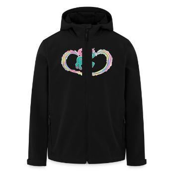 Einhorn Kotze Kacke Regenbogen - Recycelte Männer Softshell-Jacke von Stanley/Stella - Schwarz - Vorne - AI Model Male 185 light (185cm)