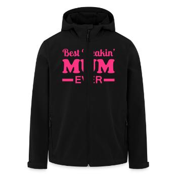 Mum - Men’s Recycled Softshell Jacket by Stanley/Stella - black - Front - AI Model Male 185 light (185cm)