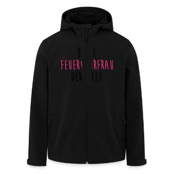 Feuerwehrmann Feuerwehrfrau Feuer Feuerwehr - Recycelte Männer Softshell-Jacke von Stanley/Stella - Schwarz - Vorne - AI Model Male 185 light (185cm)