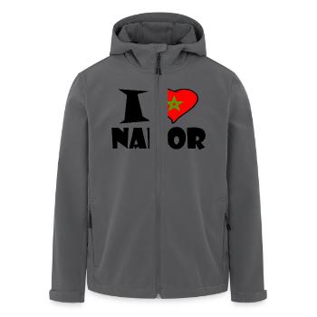 Nador - I love Nador - Ich Liebe Nador - Recycelte Männer Softshell-Jacke von Stanley/Stella - Schwarz - Vorne - AI Model Male 185 light (185cm)