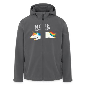 Nope. Not Today - Cute Unicorn - Recycelte Männer Softshell-Jacke von Stanley/Stella - Schwarz - Vorne - AI Model Male 185 light (185cm)