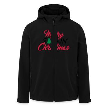 Merry fuckin' Christmas (3c) - Men’s Recycled Softshell Jacket by Stanley/Stella - black - Front - AI Model Male 185 light (185cm)