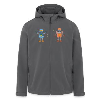 Feuille d’Ia comique robot Intelligence - Veste softshell homme en polyester recyclé Stanley/Stella - noir - Devant - AI Model Male 185 light (185cm)