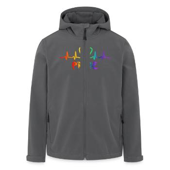 LGBT Pride Rainbow Heartbeat - Veste softshell homme en polyester recyclé Stanley/Stella - charbon - Devant - AI Model Male 185 light (185cm)