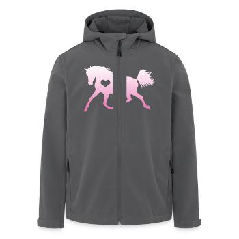 Cheval coeur cheval amoureux équitation fille cadeau - Veste softshell homme en polyester recyclé Stanley/Stella - noir - Devant - AI Model Male 185 light (185cm)