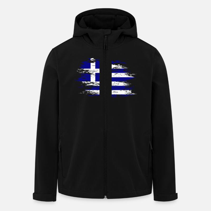 Drapeau de la Grèce utilisé - Veste softshell homme en polyester recyclé Stanley/Stella - noir