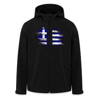 Griechenland Flagge used - Recycelte Männer Softshell-Jacke von Stanley/Stella - Schwarz - Vorne - AI Model Male 185 light (185cm)