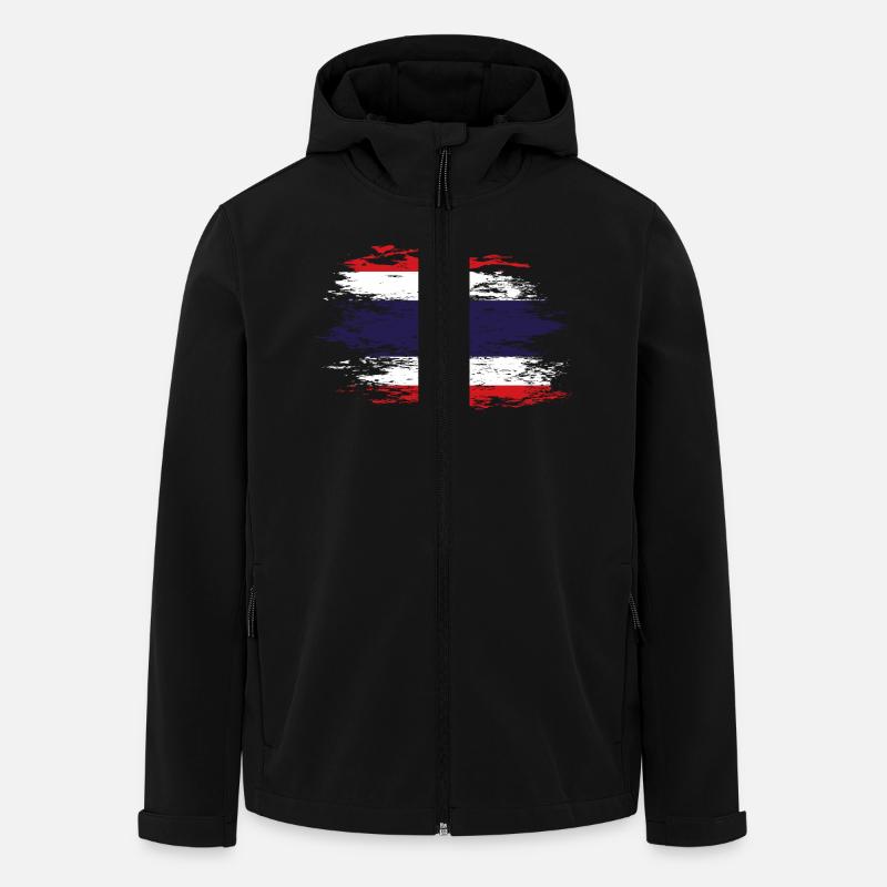 Drapeau thaïlandais utilisé - Veste softshell homme en polyester recyclé Stanley/Stella - noir