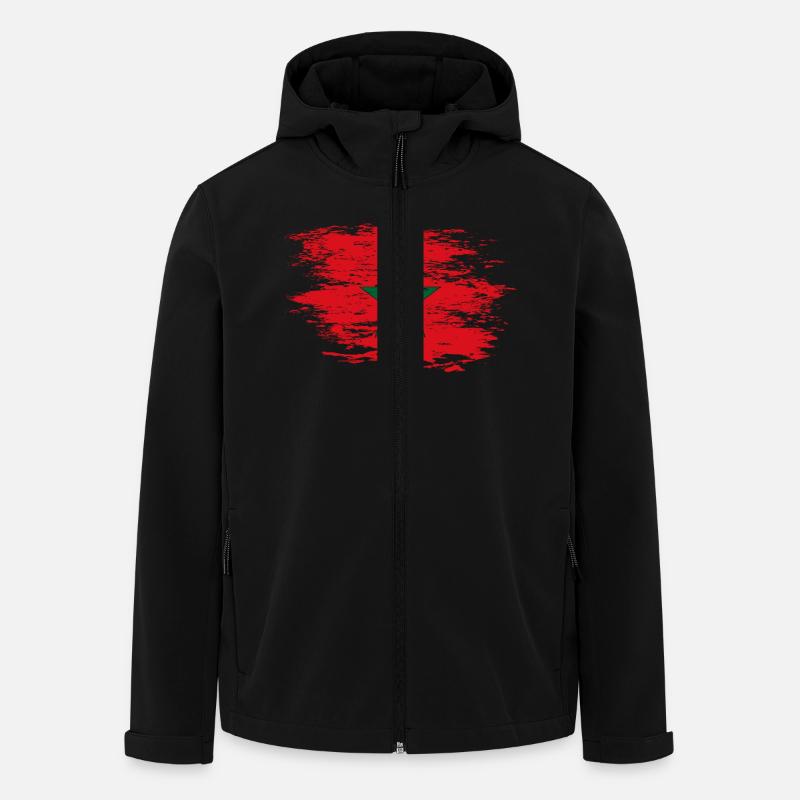 Marokko Flagge used - Recycelte Männer Softshell-Jacke von Stanley/Stella - Schwarz