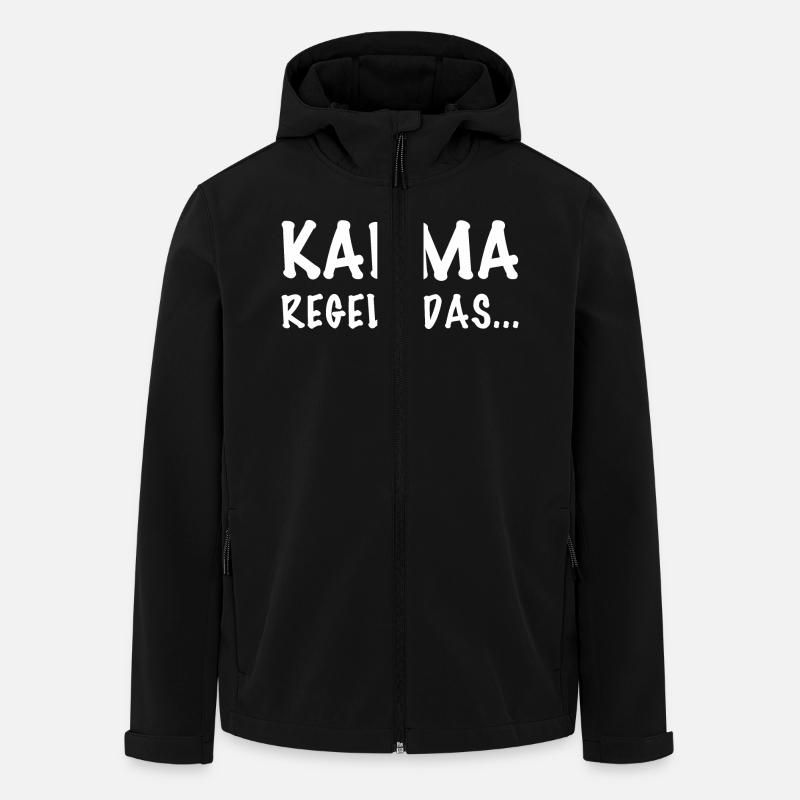 Karma regelt das... - Recycelte Männer Softshell-Jacke von Stanley/Stella - Schwarz