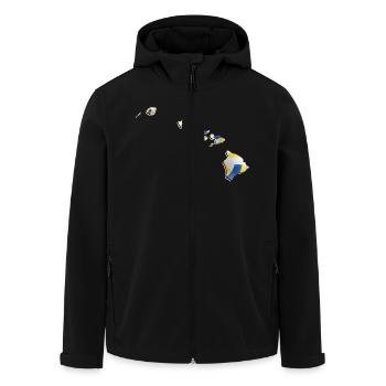 Echter Volleyball in der Hawaii State Landkarte - Recycelte Männer Softshell-Jacke von Stanley/Stella - Schwarz - Vorne - AI Model Male 185 light (185cm)