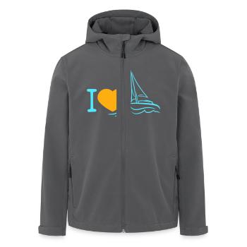 I love Sailing Sail Heart Symbol Sailing Crew Logo - Men’s Recycled Softshell Jacket by Stanley/Stella - black - Front - AI Model Male 185 light (185cm)