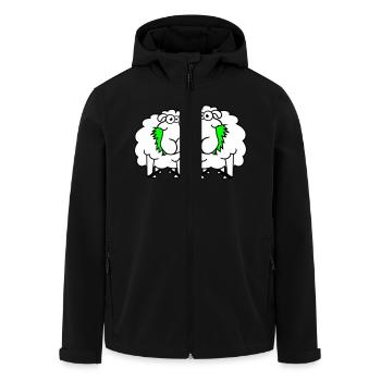 Zwei Schafe Fressen Gras 2 Freunde Team Hungrig - Recycelte Männer Softshell-Jacke von Stanley/Stella - Schwarz - Vorne - AI Model Male 185 light (185cm)