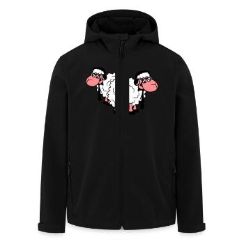 2 Sheep Sunglasses Music Party DJ Team Friends - Men’s Recycled Softshell Jacket by Stanley/Stella - black - Front - AI Model Male 185 light (185cm)