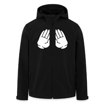 Mains de bande dessinée 02 - Veste softshell homme en polyester recyclé Stanley/Stella - noir - Devant - AI Model Male 185 light (185cm)