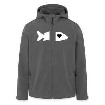Carpe amour coeur poisson pêche cadeau - Veste softshell homme en polyester recyclé Stanley/Stella - noir - Devant - AI Model Male 185 light (185cm)