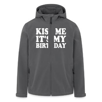 kiss me it's my birthday - Veste softshell homme en polyester recyclé Stanley/Stella - noir - Devant - AI Model Male 185 light (185cm)