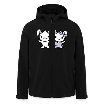 2 Bunnies Two Girlfriend Love Couple In Love Cute - Men’s Recycled Softshell Jacket by Stanley/Stella - black - Front - AI Model Male 185 light (185cm)