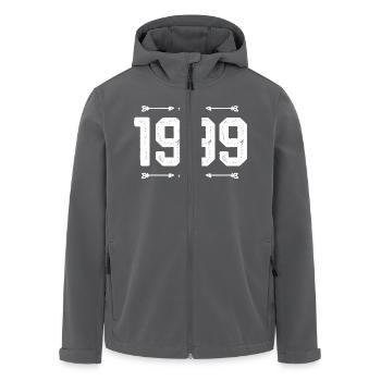 jahrgang 1999 vintage 26. Geburtstag 1999 - Recycelte Männer Softshell-Jacke von Stanley/Stella - Schwarz - Vorne - AI Model Male 185 light (185cm)