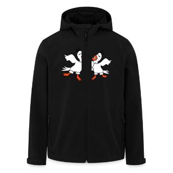 2 Ducks Dancing Circle Dance Polka Party Celebrate Fun - Men’s Recycled Softshell Jacket by Stanley/Stella - black - Front - AI Model Male 185 light (185cm)