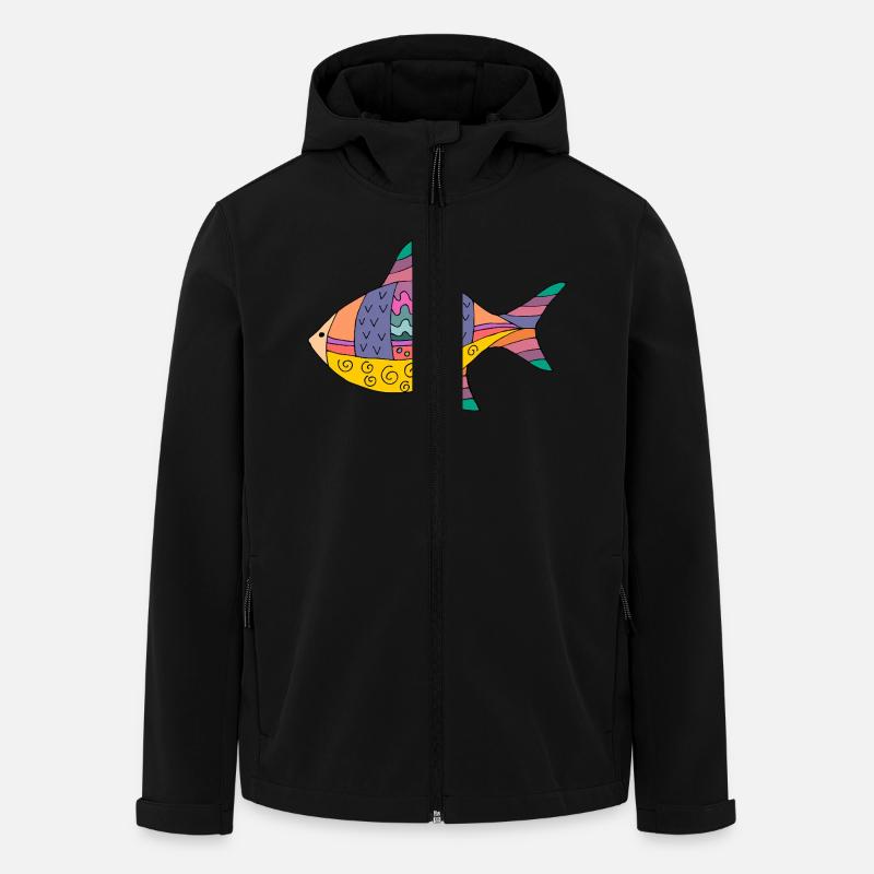 Fisch - Recycelte Männer Softshell-Jacke von Stanley/Stella - Schwarz
