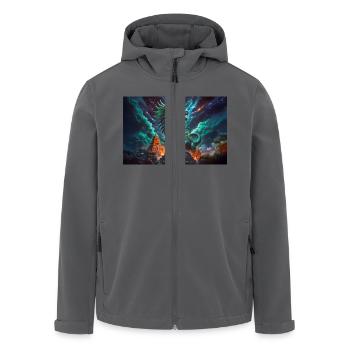 Quetzalcoatl, dieu serpent à plumes aztèque du mythe - Veste softshell homme en polyester recyclé Stanley/Stella - noir - Devant - AI Model Male 185 light (185cm)