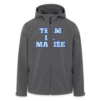 Blue Chinoiserie Brautteam - Recycelte Männer Softshell-Jacke von Stanley/Stella - Schwarz - Vorne - AI Model Male 185 light (185cm)