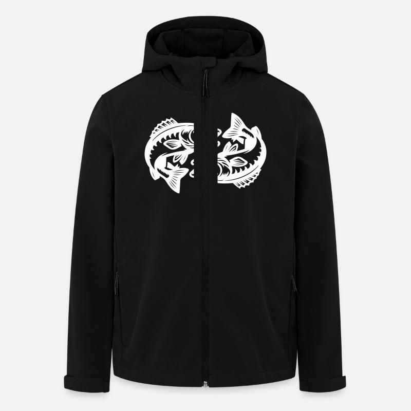 Hecht Fische - Recycelte Männer Softshell-Jacke von Stanley/Stella - Schwarz
