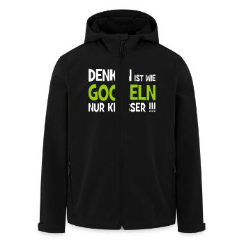 Denken ist wie googeln nur krasser!!! - Internet - Recycelte Männer Softshell-Jacke von Stanley/Stella - Schwarz - Vorne - AI Model Male 185 light (185cm)