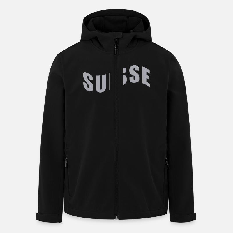 Schweiz - Suisse - Switzerland - Recycelte Männer Softshell-Jacke von Stanley/Stella - Schwarz