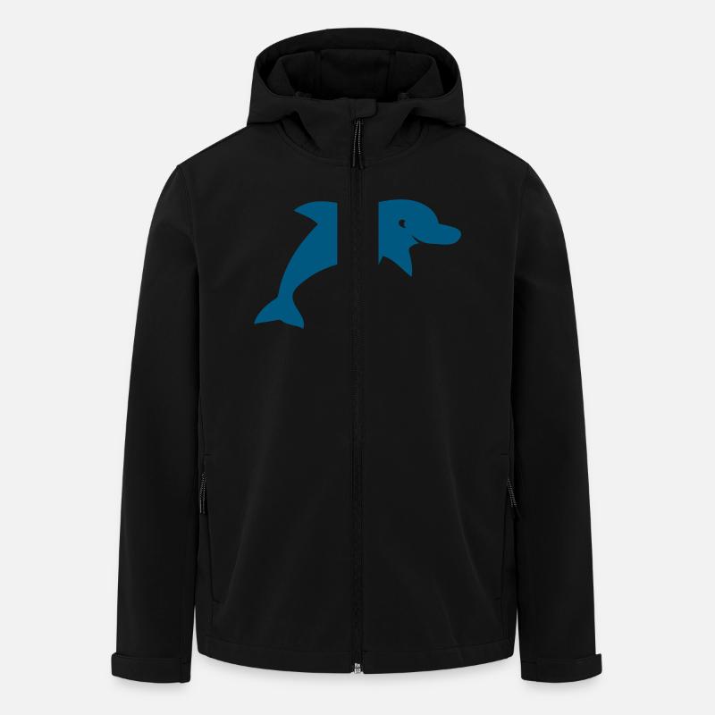 delphins - Recycelte Männer Softshell-Jacke von Stanley/Stella - Schwarz