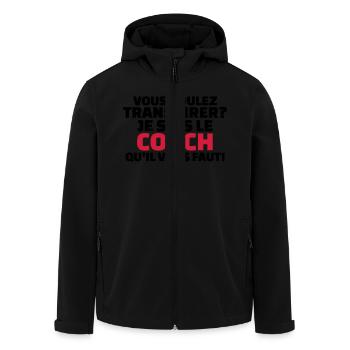Vous voulez transpirer? je suis le coach - Veste softshell homme en polyester recyclé Stanley/Stella - noir - Devant - AI Model Male 185 light (185cm)