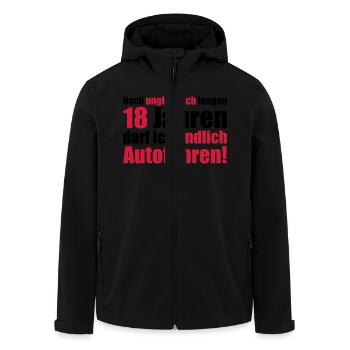 18 Geburtstag volljährig endlich Autofahren - Recycelte Männer Softshell-Jacke von Stanley/Stella - Schwarz - Vorne - AI Model Male 185 light (185cm)