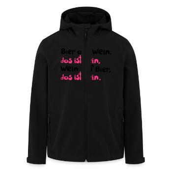 Bier auf Wein, das ist fein. Wein auf Bier - Recycelte Männer Softshell-Jacke von Stanley/Stella - Schwarz - Vorne - AI Model Male 185 light (185cm)