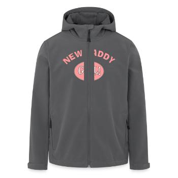New Daddy It's A Girl (PERSONALIZE ADD DATE} - Men’s Recycled Softshell Jacket by Stanley/Stella - anthracite - Front - AI Model Male 185 light (185cm)