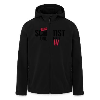 Wild scientists unleashed - Men’s Recycled Softshell Jacket by Stanley/Stella - black - Front - AI Model Male 185 light (185cm)