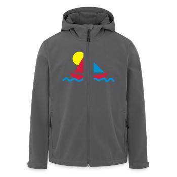 Sailboat with sun - Men’s Recycled Softshell Jacket by Stanley/Stella - black - Front - AI Model Male 185 light (185cm)