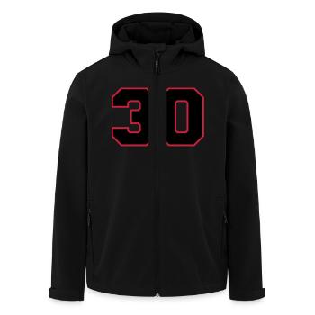 Number30 - Men’s Recycled Softshell Jacket by Stanley/Stella - black - Front - AI Model Male 185 light (185cm)