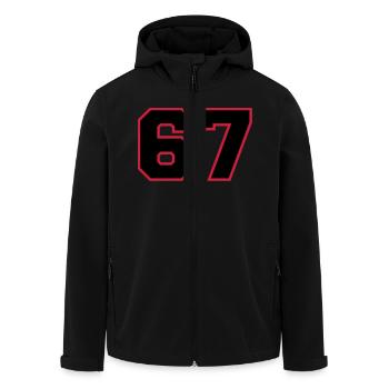 number67 - Recycelte Männer Softshell-Jacke von Stanley/Stella - Schwarz - Vorne - AI Model Male 185 light (185cm)