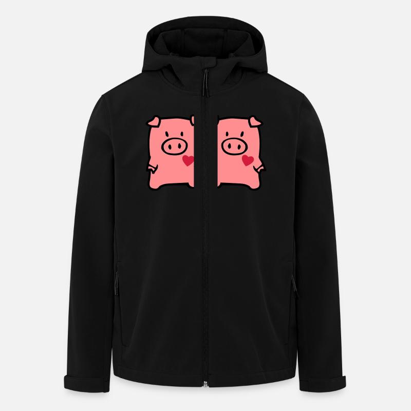 two cute pigs - Men’s Recycled Softshell Jacket by Stanley/Stella - black