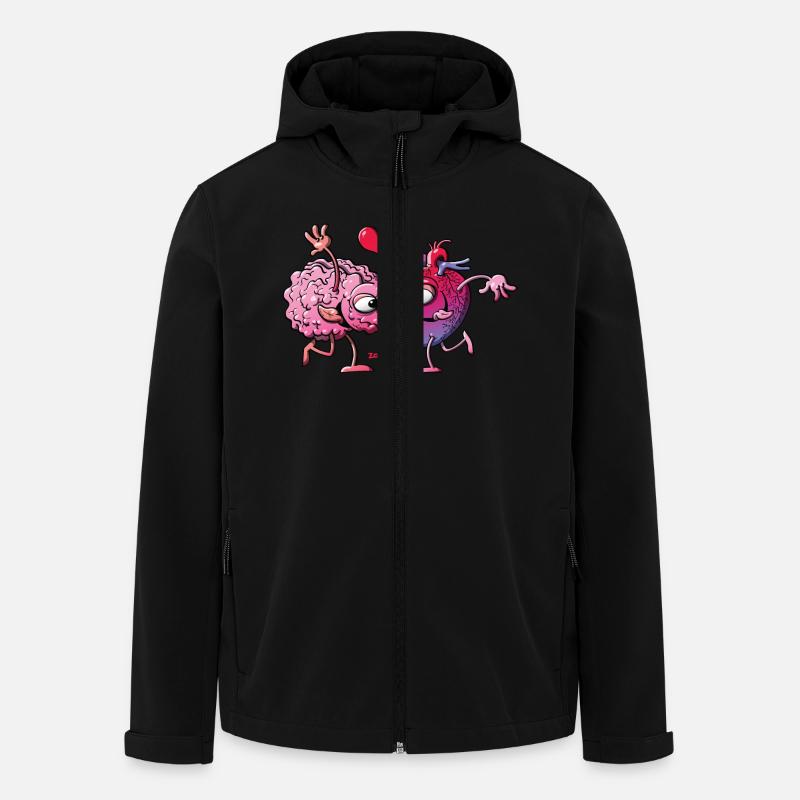 Herz und Gehirn: Eine Liebesgeschichte - Recycelte Männer Softshell-Jacke von Stanley/Stella - Schwarz